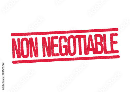 Vector illustration of the word Non Negotiable in red ink stamp photo