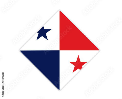 Panama flag square shaped. vector