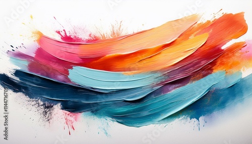 Abstract watercolor brush strokes isolated on white