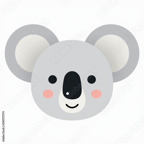 Cute Koala Face Illustration, isolated on white background photo