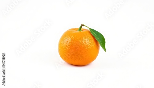 Orange With Leaf Isolated On White Background