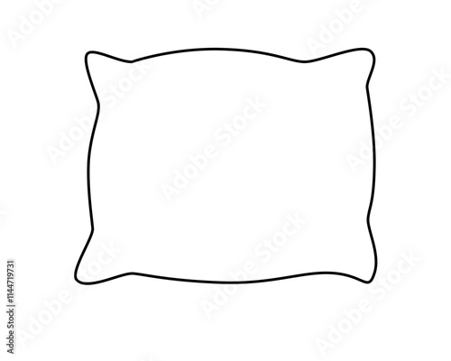 Pillow. Bed dress. Vector linear drawing pillows for coloring. Outline Hand drawing.	