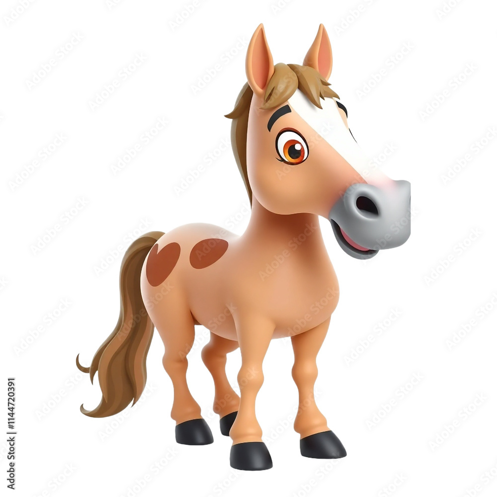 Stunning 3D Cartoon Horse Rendered in 8K with Transparent Background (PNG) Stunning 3D Cartoon Horse Rendered in 8K with Transparent Background (PNG)