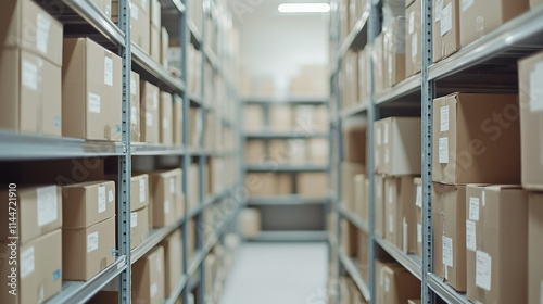 Warehouse Storage: Rows of ...