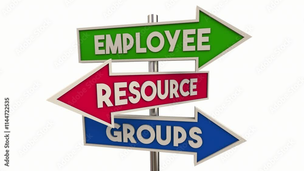 Employee Resource Groups ERGs Arrow Signs Clubs Voluntary Participation Join Culture Engage 3d Animation Employee Resource Groups ERGs Arrow Signs Clubs Voluntary Participation Join Culture Engage 3d Animation
