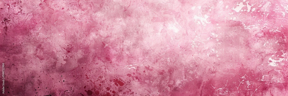 Fototapeta premium Grunge Pink. Vintage Paper Texture with Soft Marbled Border on Pink Background