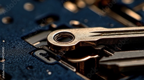 Wallpaper Mural Close-up of a golden key mechanism detail. Torontodigital.ca