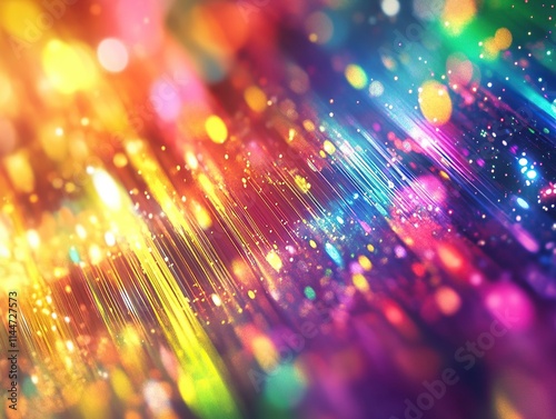 Abstract blurred background with bokeh and rainbow colors, light effect, bright background,