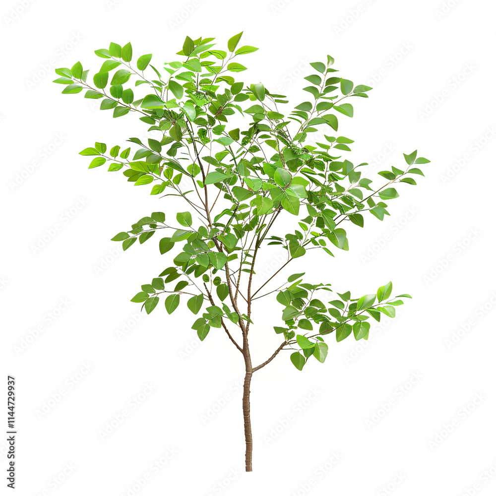 Obraz premium Afrormosia Leaf Isolated on Transparent Background