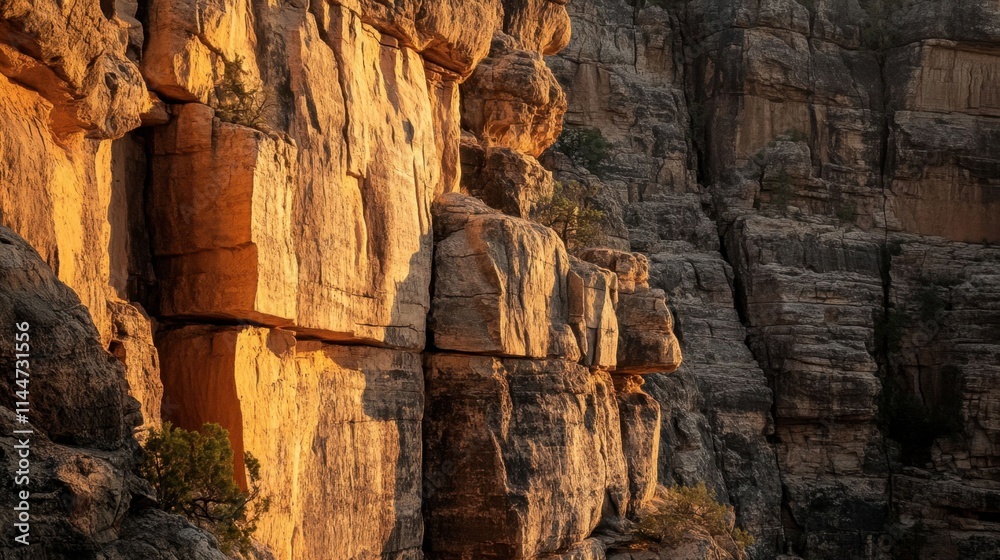 Sunset Light on Rocky Cliffs Showcasing Natural Landscape Beauty Sunset Light on Rocky Cliffs Showcasing Natural Landscape Beauty