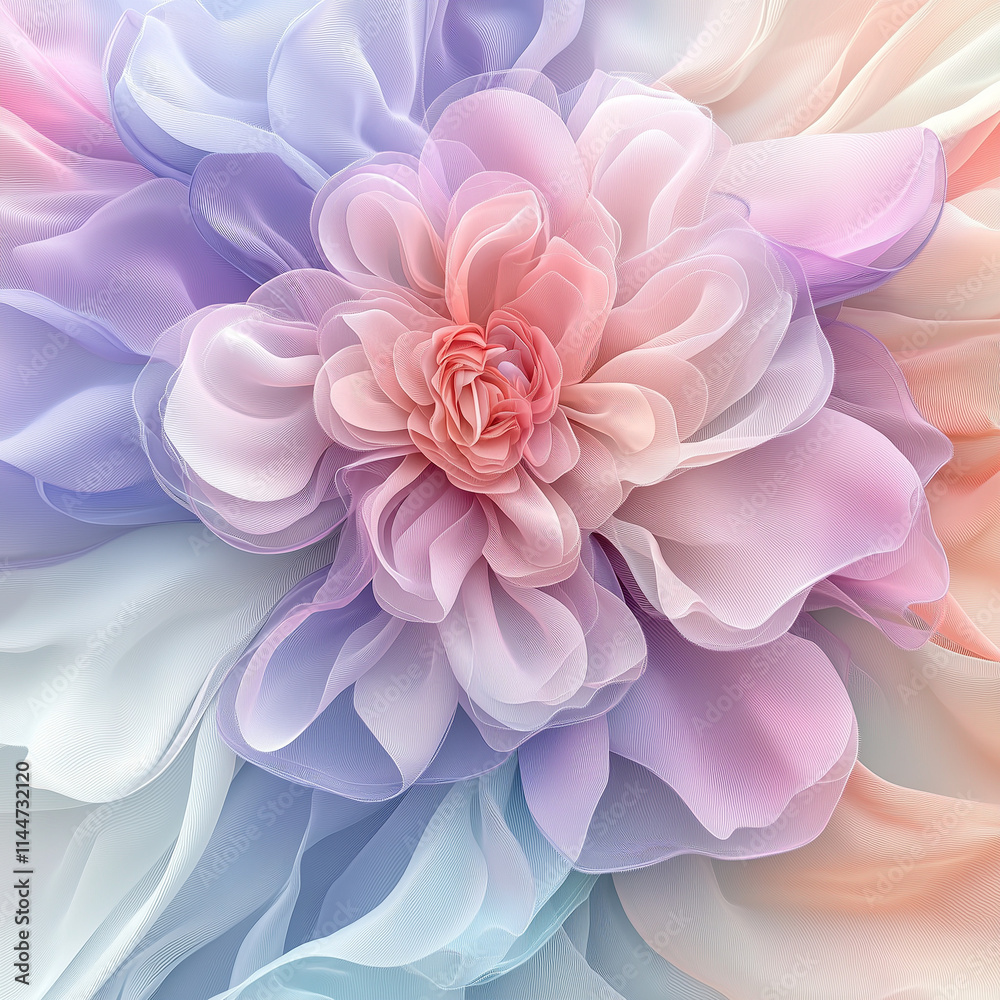 Elegant Fabric Flower Backdrop with Long Transparent Petals, Perfect for Wedding Photoshoots and Romantic Events Elegant Fabric Flower Backdrop with Long Transparent Petals, Perfect for Wedding Photoshoots and Romantic Events