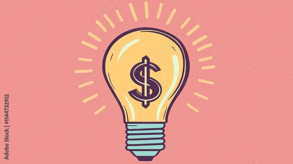 Creative Lightbulb with Dollar Sign Inside Creative Lightbulb with Dollar Sign Inside