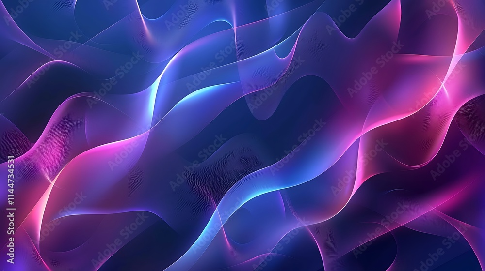 Obraz premium Abstract Purple and Blue Neon Wave Background