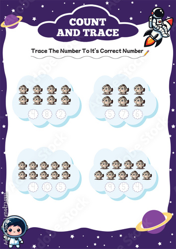 x ray fish count and trace worksheets for kids 