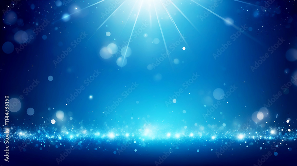 Sparkling blue bokeh light effect on a shining vector sky background for dreamy and elegant designs. Sparkling blue bokeh light effect on a shining vector sky background for dreamy and elegant designs.