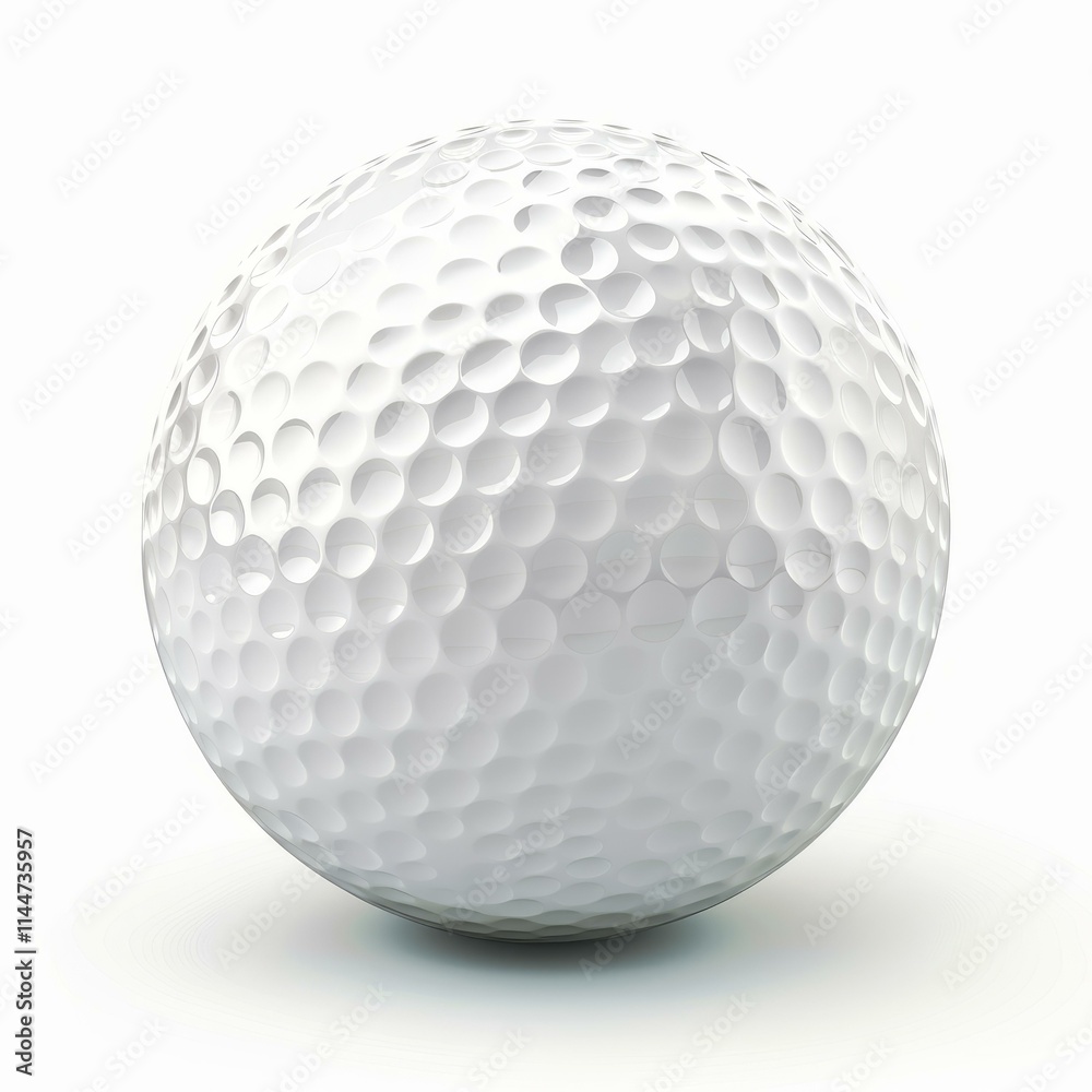 Classic white golf ball is sitting on a white background Classic white golf ball is sitting on a white background