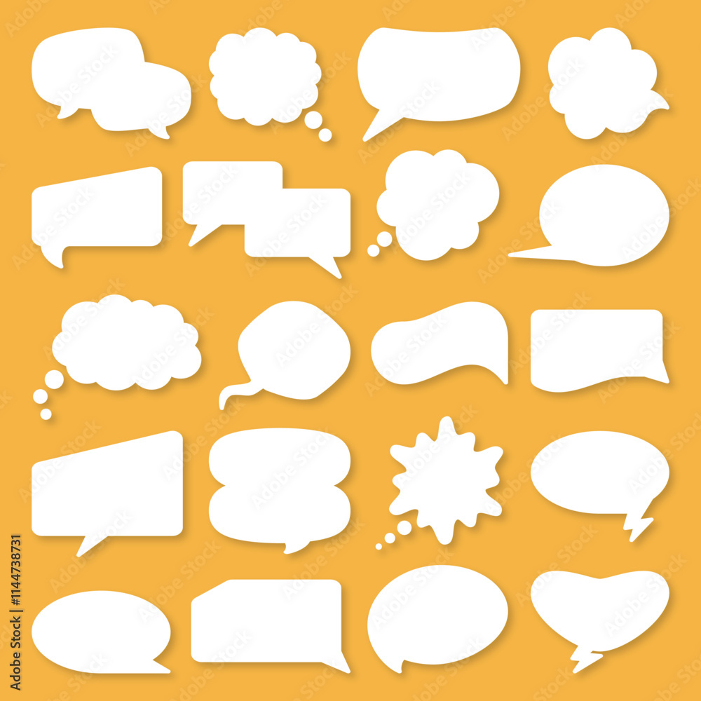 Set of speech bubble doodle vector Set of speech bubble doodle vector