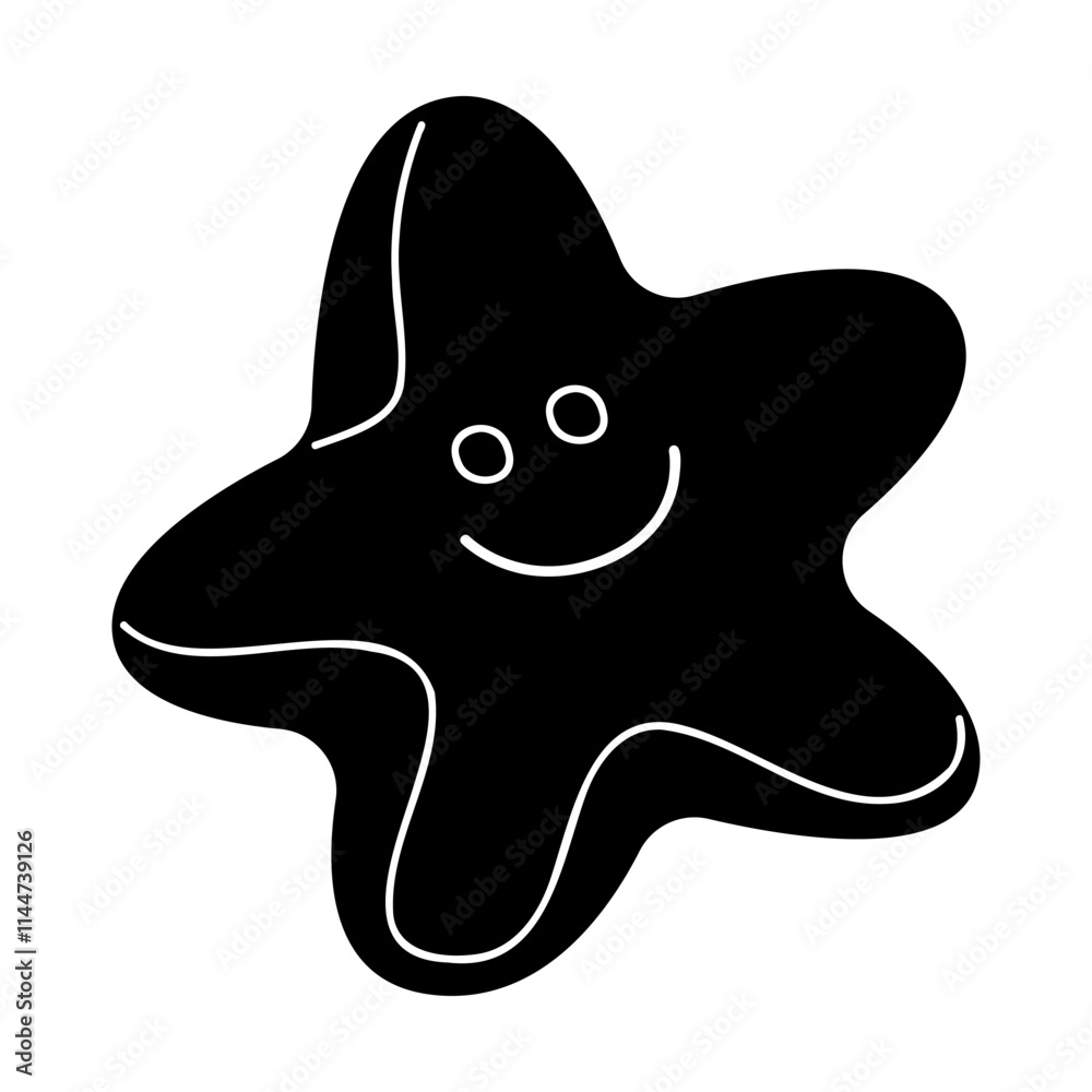 Sandbox mold in the shape of a starfish in black and white colors. Clip art for your projects. Sandbox mold in the shape of a starfish in black and white colors. Clip art for your projects.
