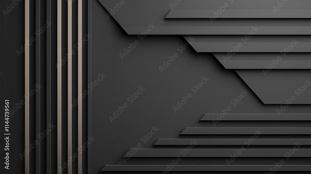 Obraz premium Bold fadeout gradient from deep black to charcoal gray, creating a sleek and modern look