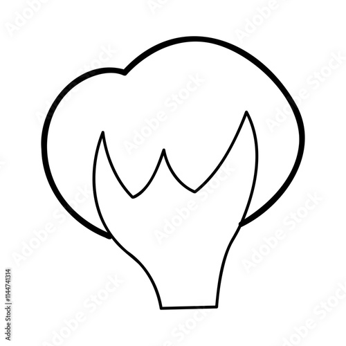 A bush in black outline. Clip art for your projects.