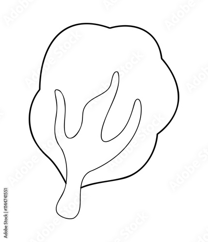 One tree in black outline. Clip art for your projects.