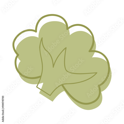 Doodle bush color. Clip art for your projects.