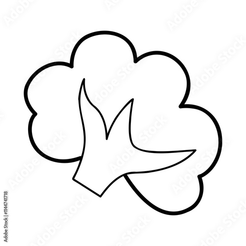 Doodle bush in black outline. Clip art for your projects.