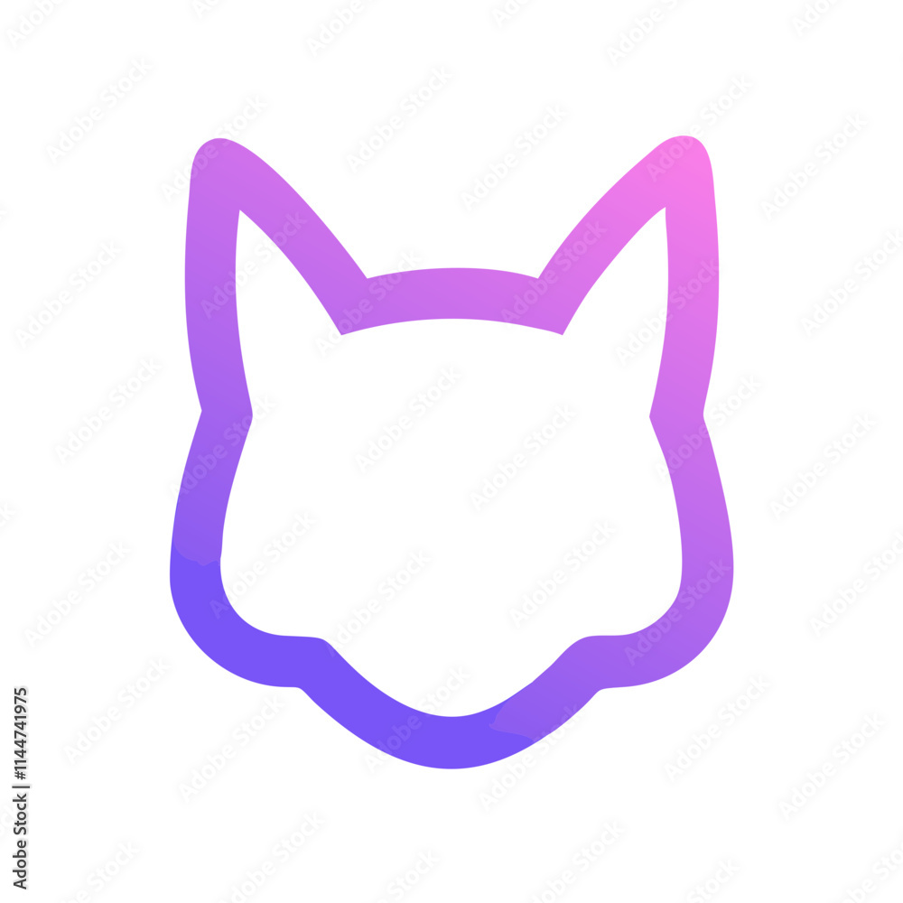 Minimalist Cat Head Icon Illustration Minimalist Cat Head Icon Illustration