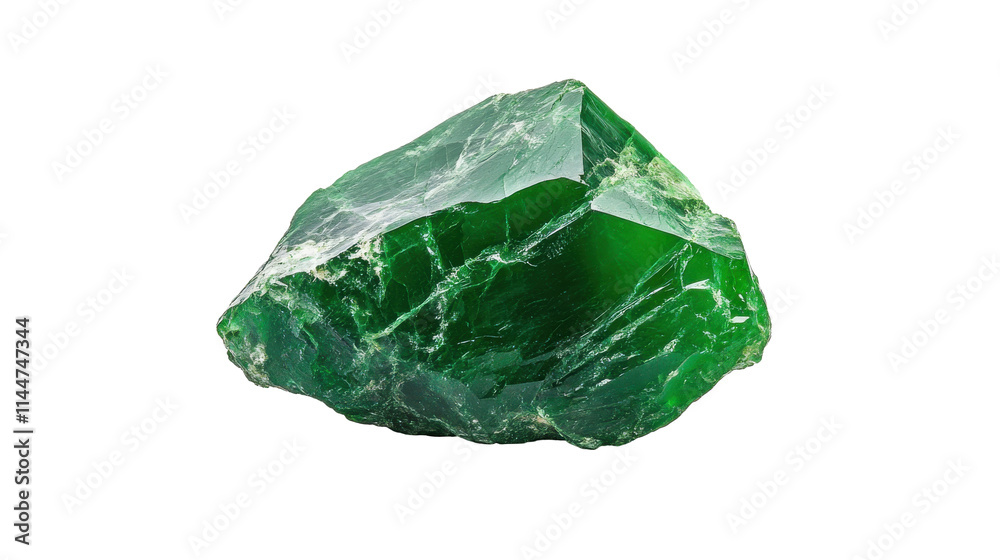 Fototapeta premium Luminous Green Jade: A Raw, Uncut Gemstone 