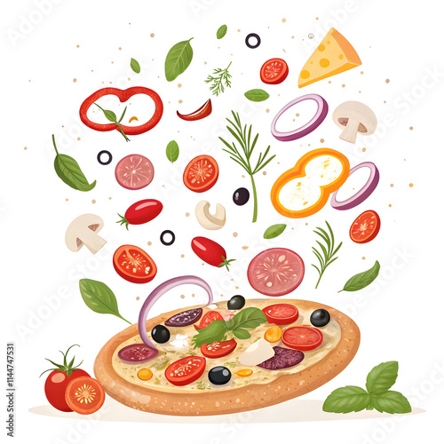 Wallpaper Mural Pizza Toppings Pile Composition Torontodigital.ca