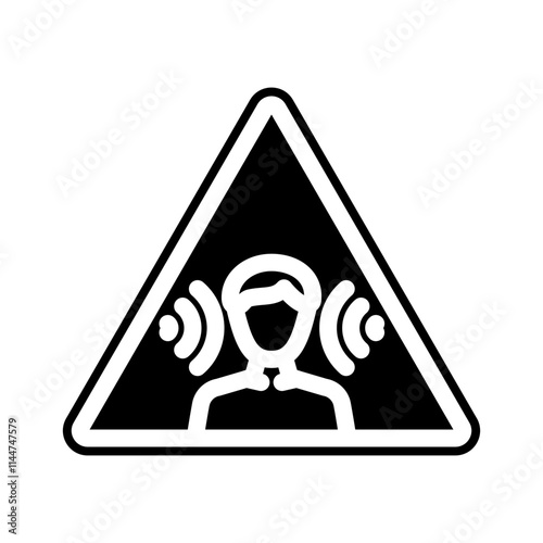 noise hazard warning injury prevention glyph icon vector. noise hazard warning injury prevention sign. isolated symbol illustration