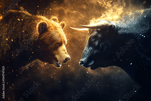 Bull vs Bear: A Fiery Stock Market Showdown