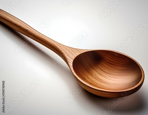 wooden spoon isolated on white background. wooden kitchen utensils. wooden spoon