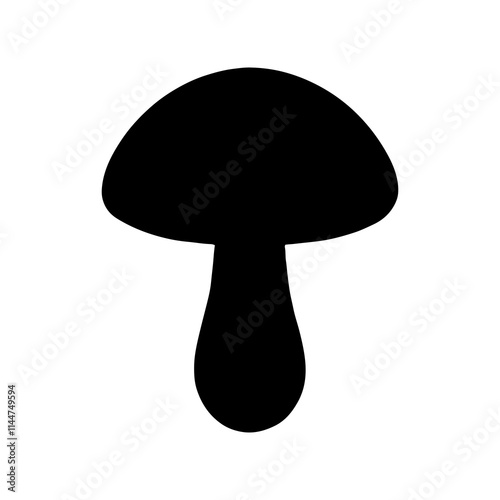 Simple mushroom silhouette icon vector illustration design on white background.