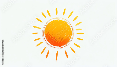 Sun illustration with sketch rays , soleil, sol, sonne, sole, suraj, soorya, shams, zon, photo