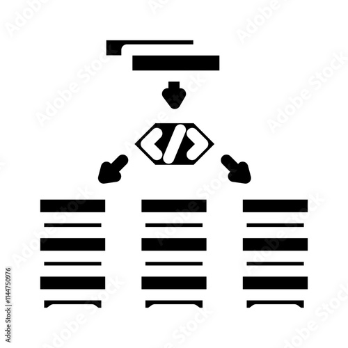 software defined network data center glyph icon vector. software defined network data center sign. isolated symbol illustration photo