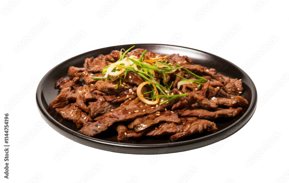 Delicious Korean Bulgogi Beef, Sesame Seeds, Scallions Dish