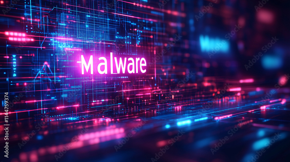 Futuristic Digital Representation of Malware in Cybersecurity Concept Futuristic Digital Representation of Malware in Cybersecurity Concept