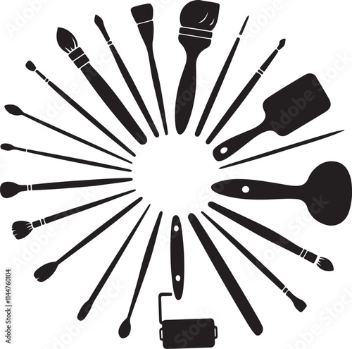 vector silhouette image brush strokes graphic design.