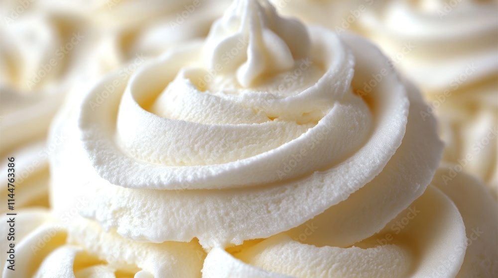 Close-up of swirls of creamy whipped topping. Close-up of swirls of creamy whipped topping.