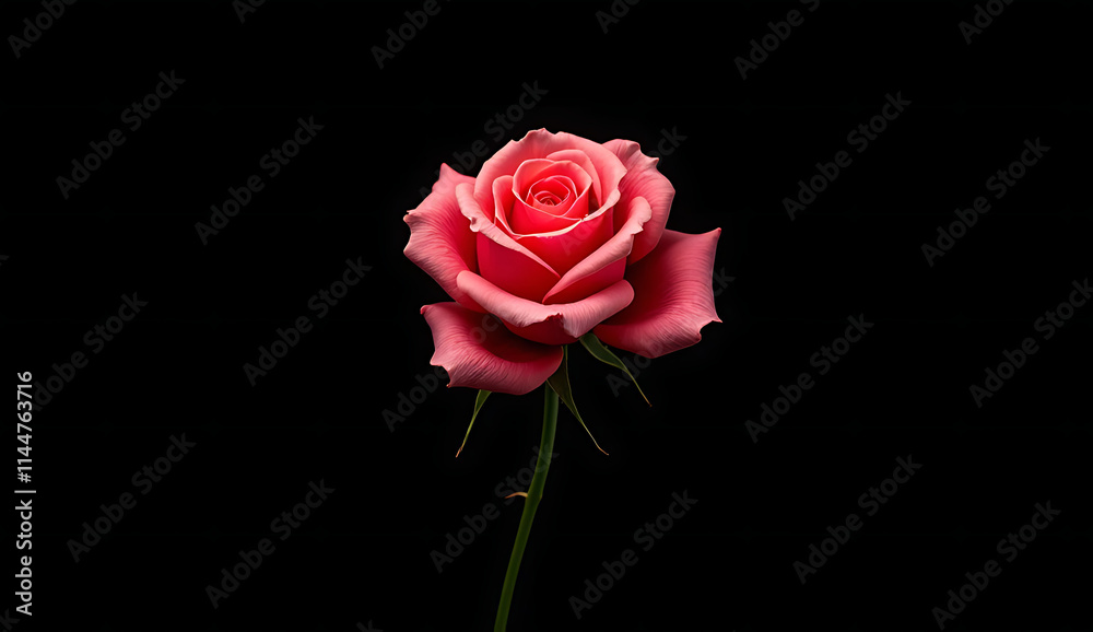 Fototapeta premium red rose isolated on black