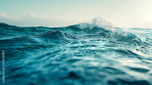 Close up of ocean surface, high detail 4K, reflection