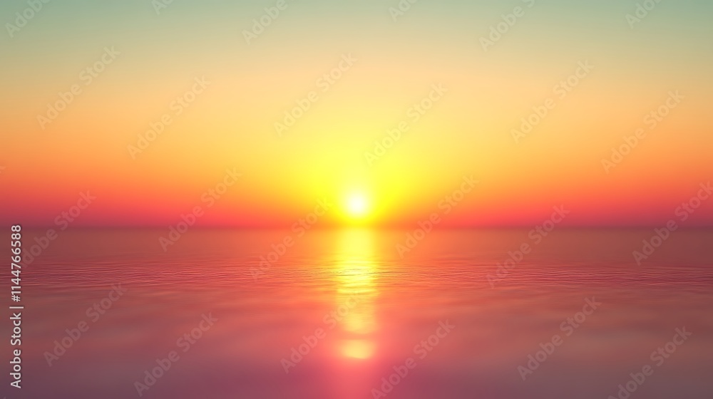 Fototapeta premium Serene Sunset Over Calm Ocean Waters