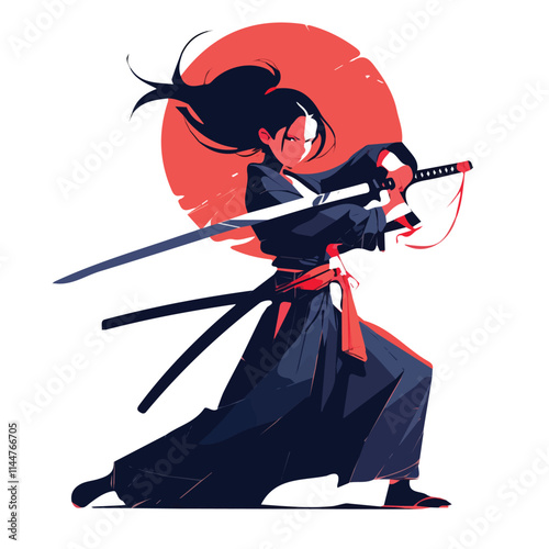 Illustration of a samurai swordsman