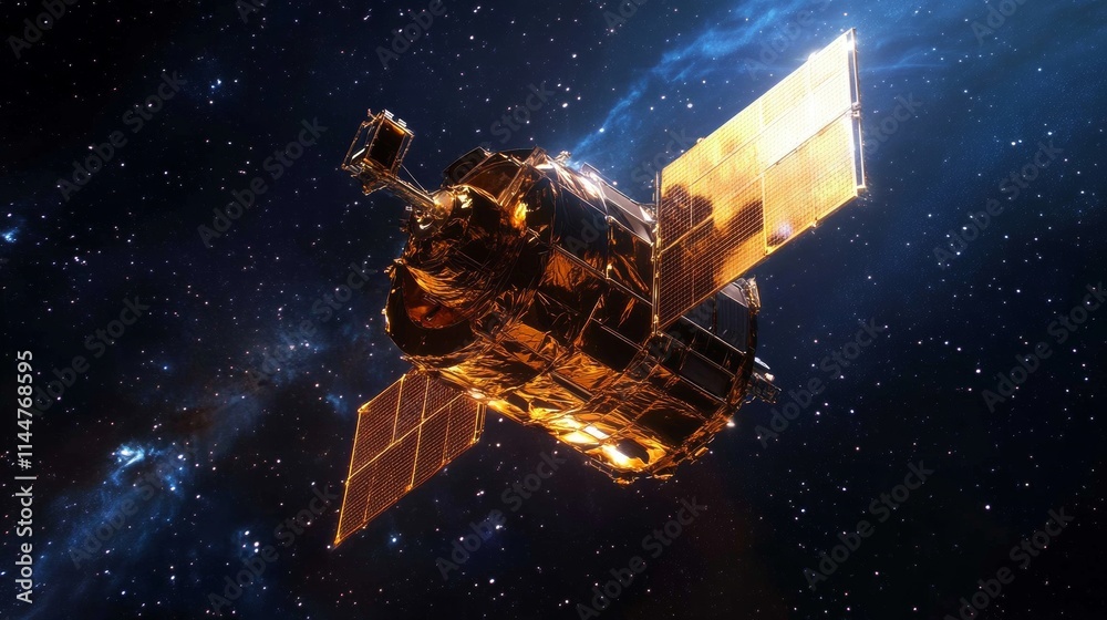 satellite floating in space satellite floating in space