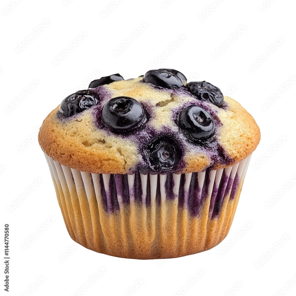 Blueberry muffin isolated on white background Blueberry muffin isolated on white background