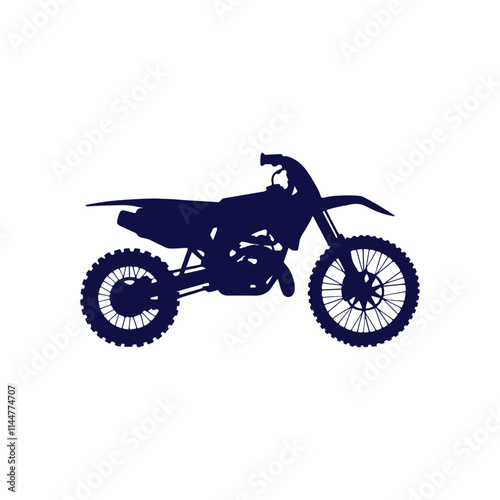 Racing motorbike silhouette vector illustration, Motocross race, rider on motorbike, isolated vector silhouette