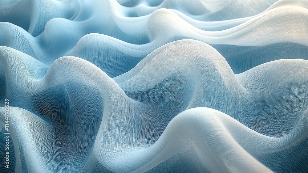 Obraz premium Soft Turquoise Fabric with Gentle Ripples