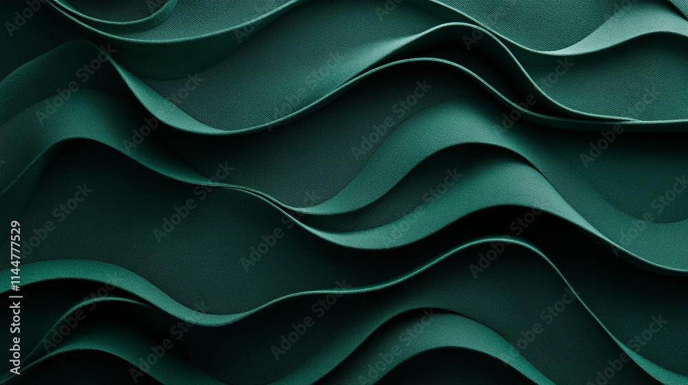 Obraz premium Abstract green waves create a textured and dynamic visual pattern for design and decor inspiration