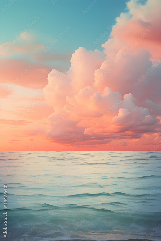 Tranquil Dusk: Serene Ocean View with Orange Sun Setting Over Majestic Horizon, an Anchored Boat, and Frothy Waves Caressing the Sandy Shore Tranquil Dusk: Serene Ocean View with Orange Sun Setting Over Majestic Horizon, an Anchored Boat, and Frothy Waves Caressing the Sandy Shore